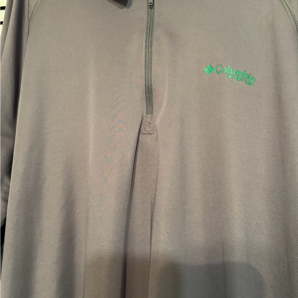 Columbia PFG Gray Half-Zip Long Sleeve Fishing Shirt - Picture 4 of 5